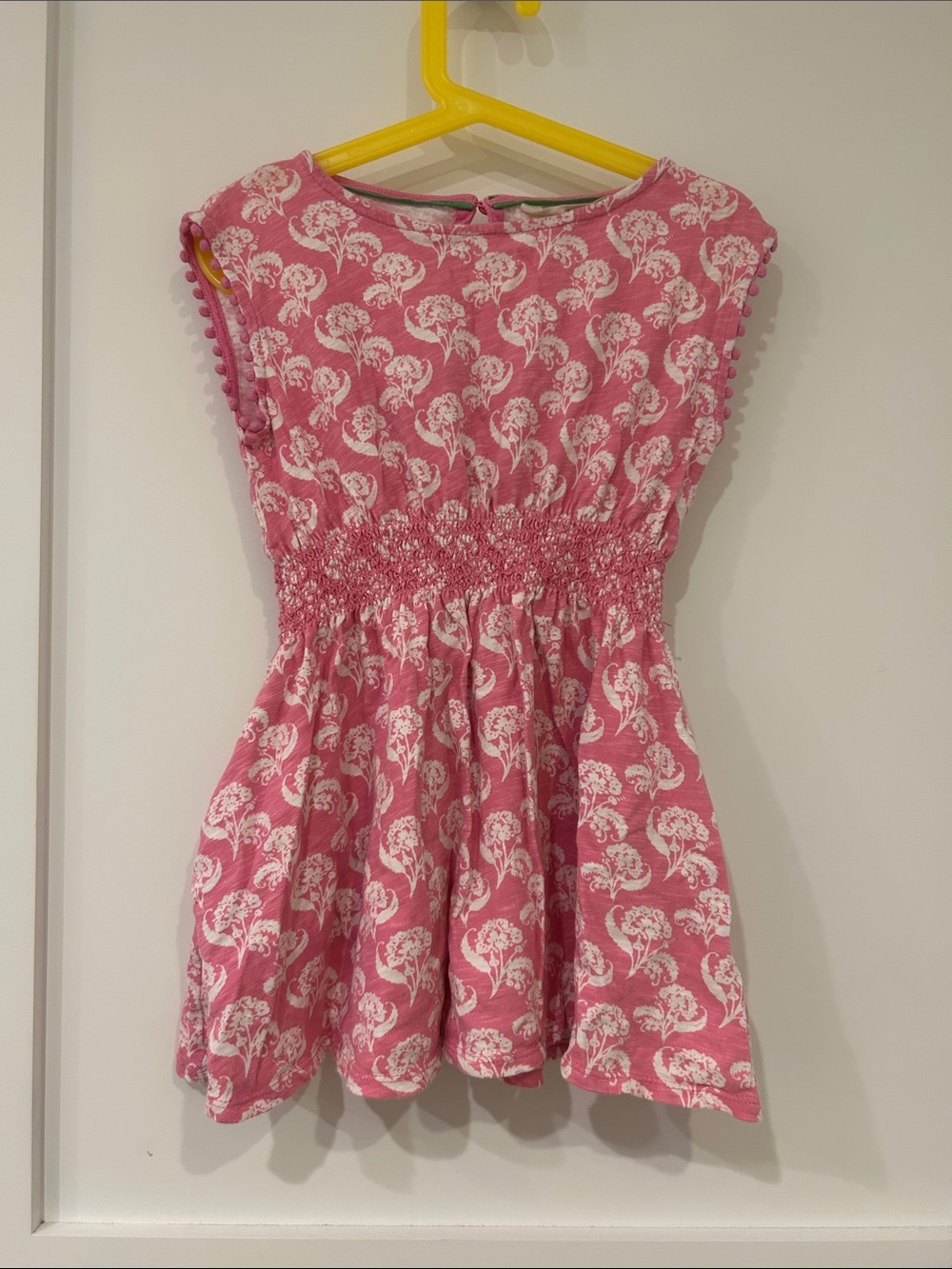 Mini Boden Pink Floral Smocked Casual Dress